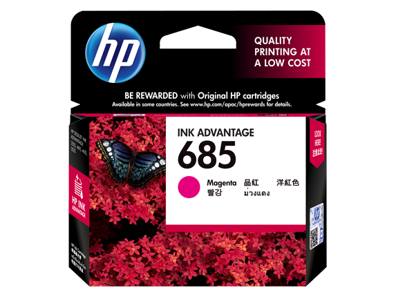 HP 685 ตลับหมึกอิงค์เจ็ท สีม่วงแดง Magenta Original Ink