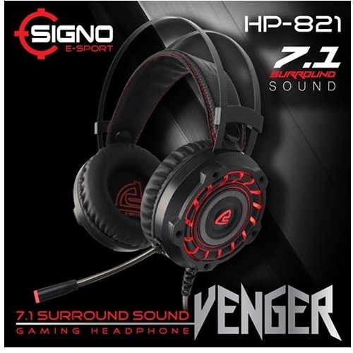 Signo E-Sport HP-821 ระบบเสียง 7.1 Surround Sound Gamming Headphone