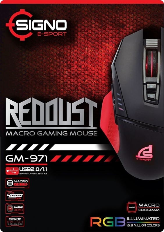SIGNO E-Sport REDDUST Macro Gaming Mouse รุ่น GM-971 (Black)