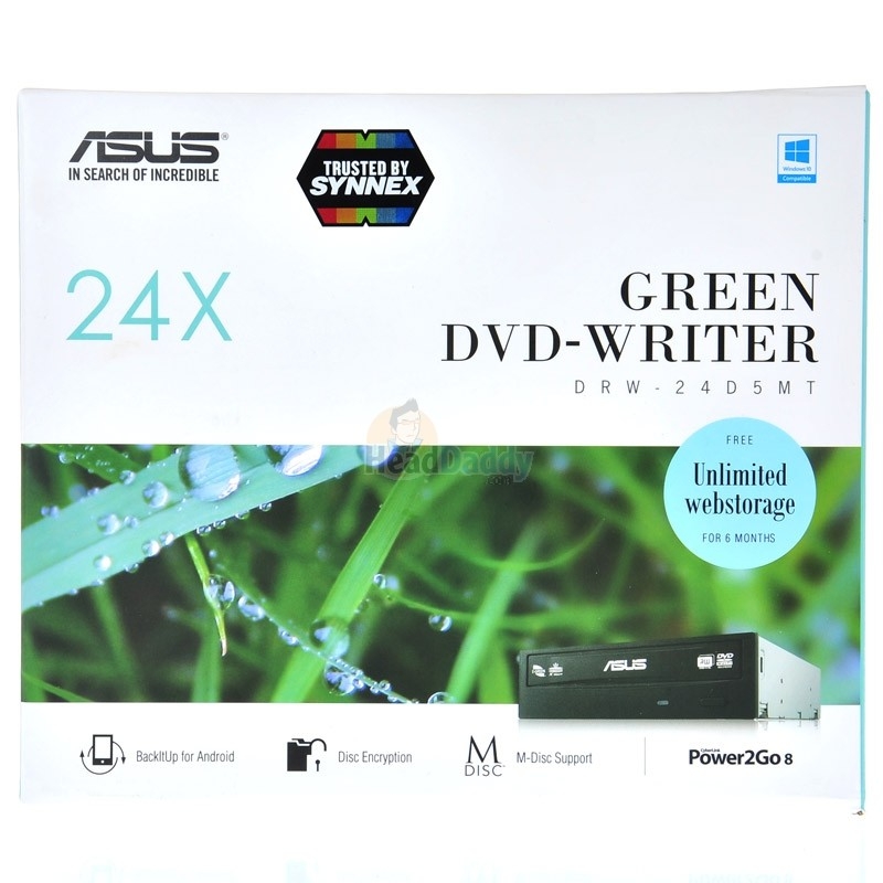 ASUS DVD RW SATA 24X รุ่น 24D5MT (Box) - Black