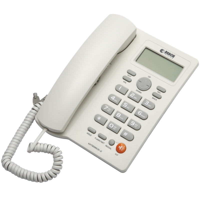 REACH โทรศัพท์บ้าน รุ่นKX-T3095 ชนิด ตั้งโต๊ะ หรือแขวน ผนัง สีขาว