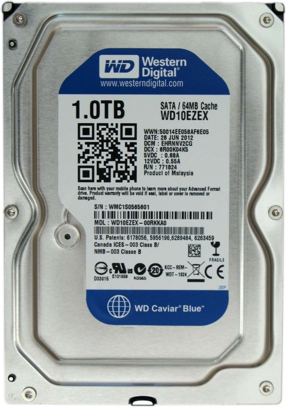 WD Storage Hard Drives 1TB SATA III 7200RPM 64MB 3.5? Blue (WD10EZEX)