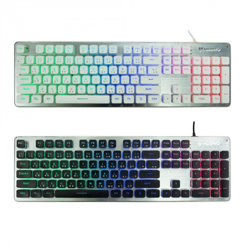 keyboard Nubwo NK32 Fortune เสียงเงียบ ไฟสีรุ้ง 7 สี LED 4 รูปแบบสีนค้ามีรับประกัน