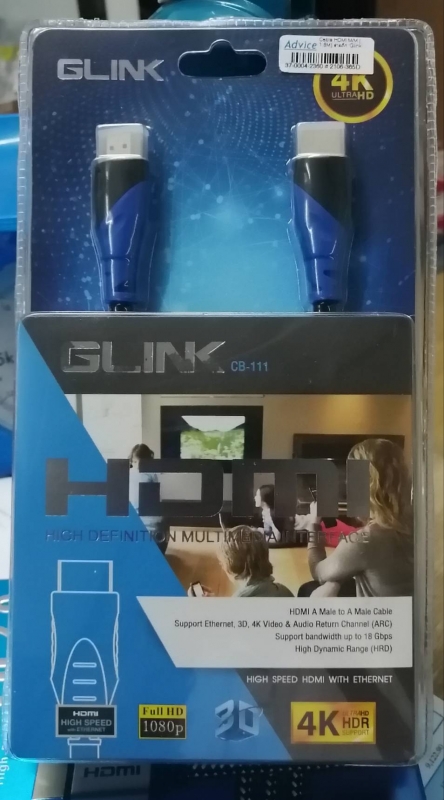 GLINK สาย HDMI TO HDMI 4K ULTRA FULL HD รุ่น CB-111 ยาว 1.8m
