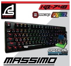 SIGNO E-Sport RGB Mechanical Gaming Keyboard กันนัำได้ 100% รุ่น MASSIMO KB-748