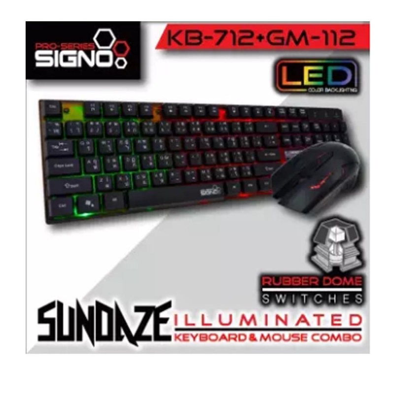 SIGNO ILLUMINATED Keyboard & Mouse Combo รุ่น SUNDAZE KB-712+GM-112
