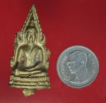 16838 รูปหล่อพระพุทธชินราช ก้นตอกวัดกุฏีฯ อยุธยา เนื้อทองเหลือง 7