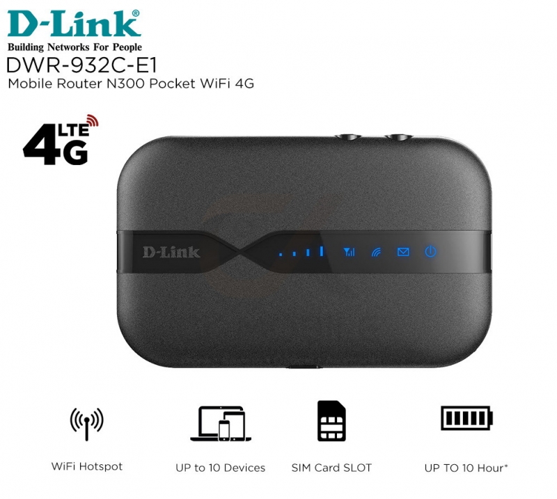 D-Link DWR-932C 4G LTE Mobile WiFi 300Mbps Router