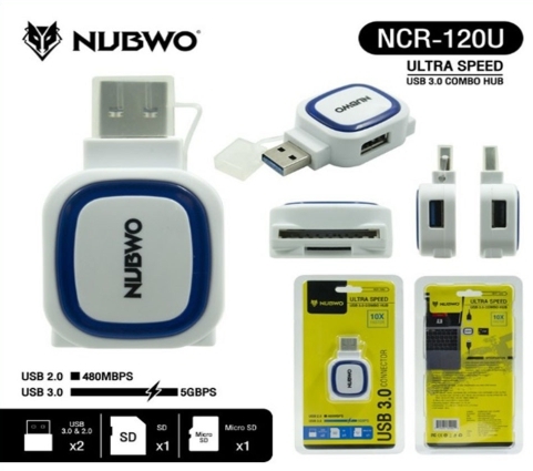 NUBWO NCR-120U USB HUB 2Port 3.0 + Card Reader/SD CARD/MICRO SD