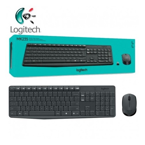 Logitech Wireless Keyboard and Mouse รุ่น MK235 แป้นภาษาไทย/อังกฤษ ของแท้ Logitech เมาส์และคีย์บอร์ด ไร้สาย