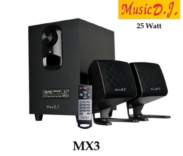 Music d.j. M-X3 Speaker 2.1Ch. ลำโพงสำหรับคอมพิวเตอร์ รองรับ Bluetooth/FM/SD/USB/Remote รับประกันศูนย์ไทย 1 ปี