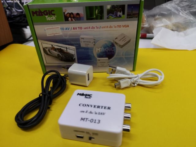 Converter HDMI TO AV Magic Tech (MT-013) ตัวแปลงสัญญาณภาพและเสียงจาก HDMI เป็น AV ประกัน 1Y