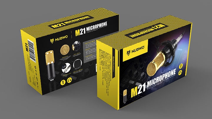 MicroPhone NUBWO (M21) Gold External SOUND USB ไมค์อัดเสียง คอนเดนเซอร์ ใช้วงจรอิเล็คทรอนิคส์ในการควบคุม ประกัน 1Y