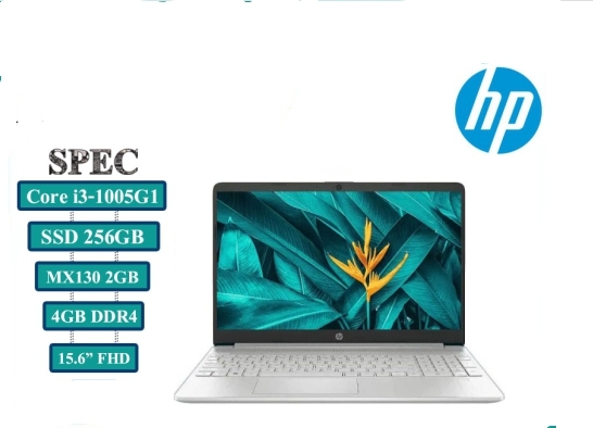 Notebook HP 15s-du2051TX Corei3-1005G1 Ram4GB/SSD256GB จอ15.6' ระดับ FHD พร้อมระบบปฏิบัติการ Windows 10 Home(Natural Silver)Free กระเป๋าแท้ของ HP
