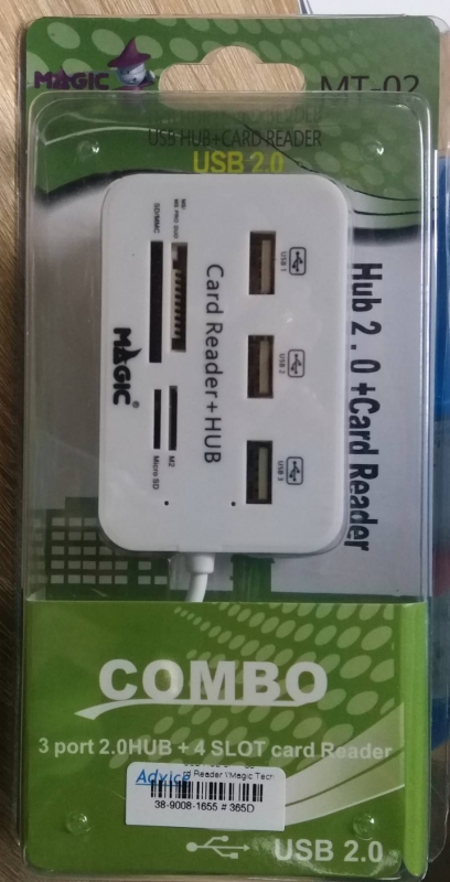 Magictech 3 Port USB HUB + Card Reader 3 Port USB 2.0 + 4 Port Card Reader (MT-02)