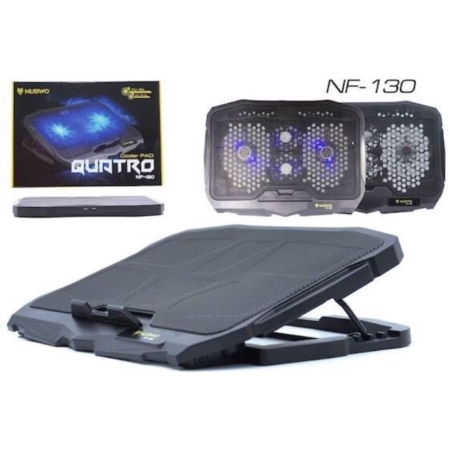 พัดลมโน๊ตบุ๊ค NUBWO NF-130 QUATRO Cooler Pad พัดลม 4 + USB 2 Ports Compatibility 14'-17' Laptop