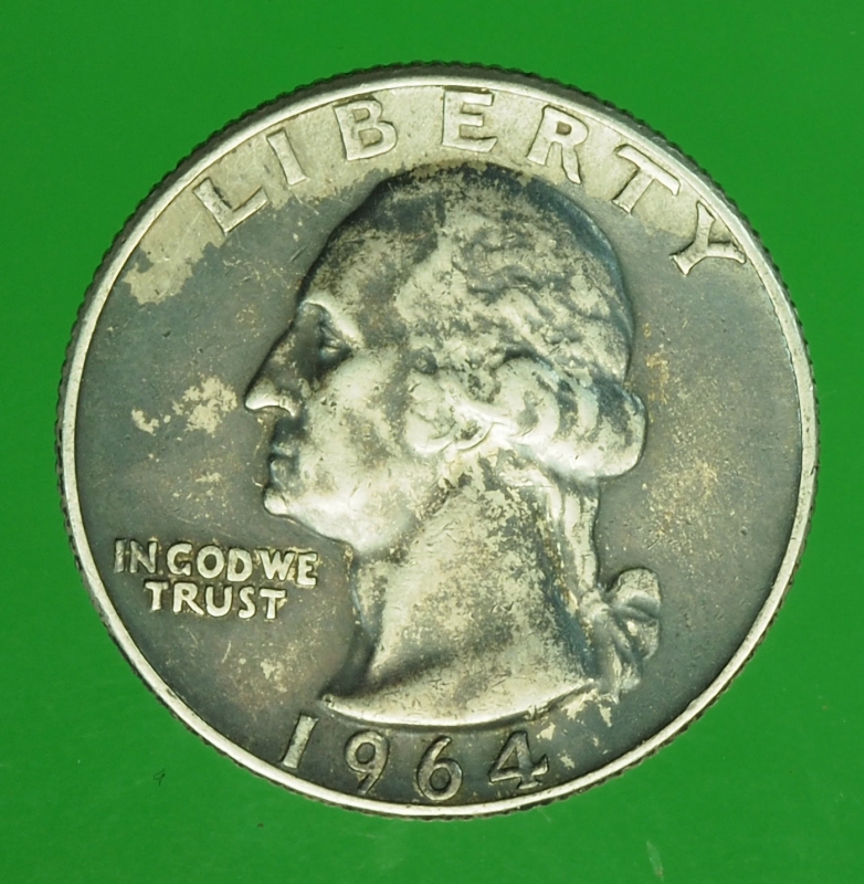 21906 เหรียญกษาปณ์ ประเทศสหรัฐอเมริกา ปี 1964 เนื้อเงิน 17
