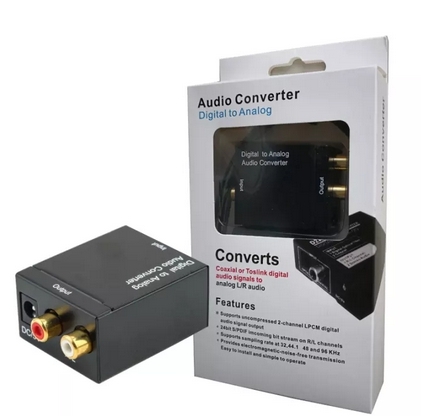 Audio Converter Optical Digital to Analog Audio Converter อะแดปเตอร์ DAC 2.1CH Toslink ไปยัง Analog Audio Converter RCA สำหรับ DVD