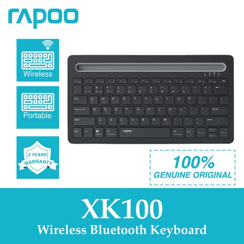Rapoo XK100 Wireless Bluetooth Keyboard คีย์บอร์ด ไร้สาย แป้นภาษาไทย/อังกฤษ สามารถชาร์ทได้ เชื่อมต่อได้ กับระบบ Windows?, Android, Mac และ IOS