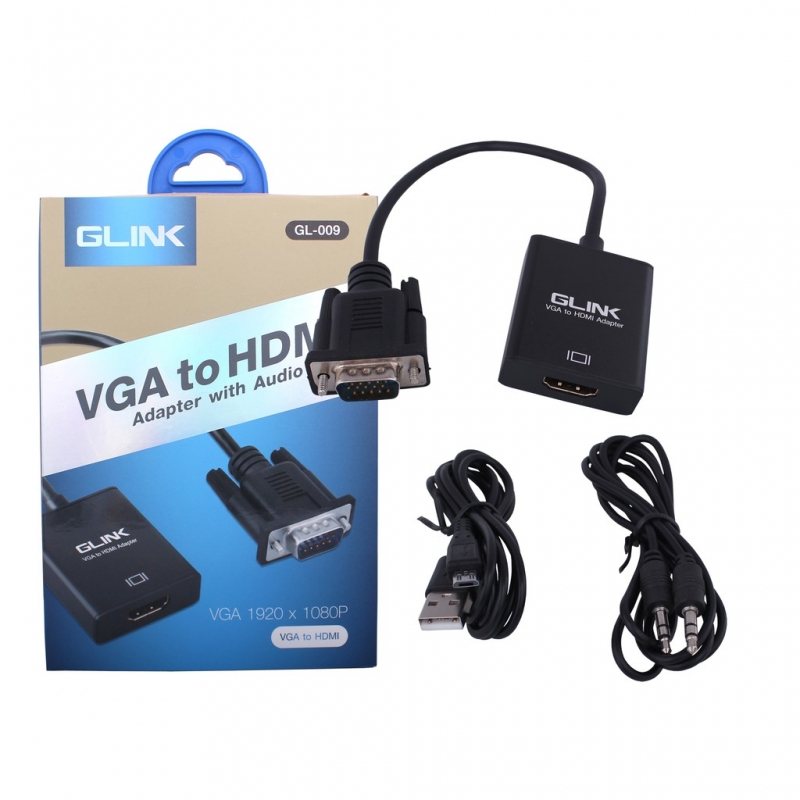 GLINK VGA To HDMI AUDIO (GL009) Converter ตัวแปลงสัญญานภาพ รุ่น GL-009