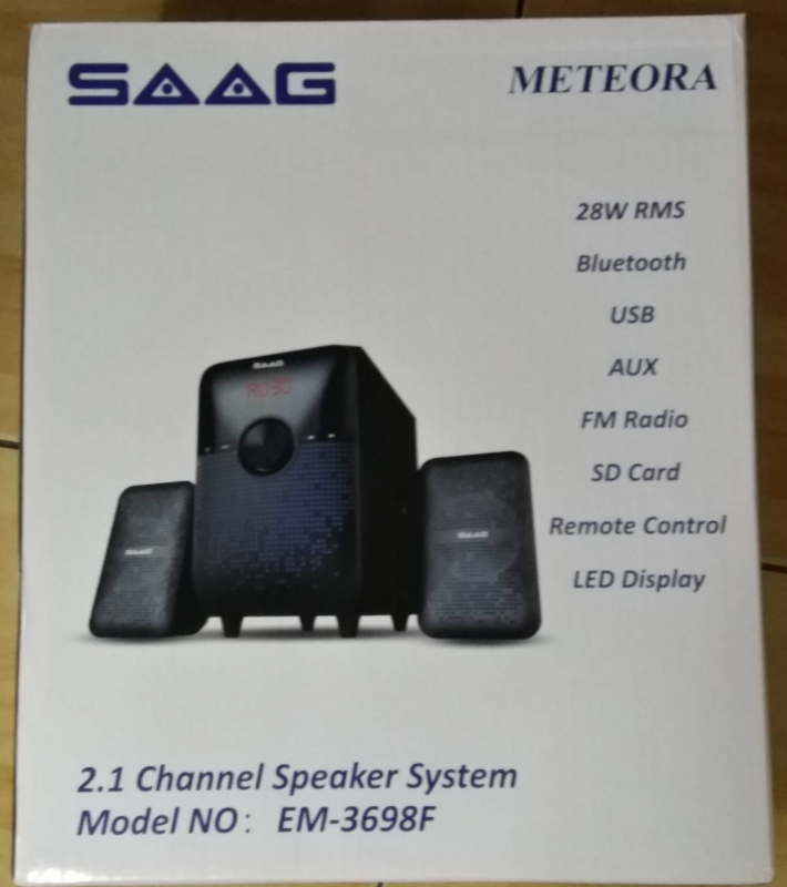SAAG SPEAKER (ลำโพงบลูทูธ) SAAG METEORA EM-3698F 2.1 กำลังขับ 28W(BLACK)