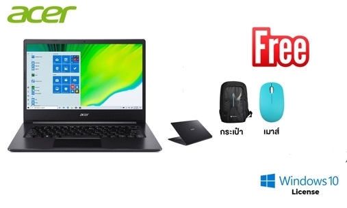 Notebook Acer Aspire A315-23-R8AA/T00T จอ 15.6' ระดับ FHD AMD Ryzen 3 3250U Processor (Charcoal Black) Free กระเป๋า+Mouse Wireless