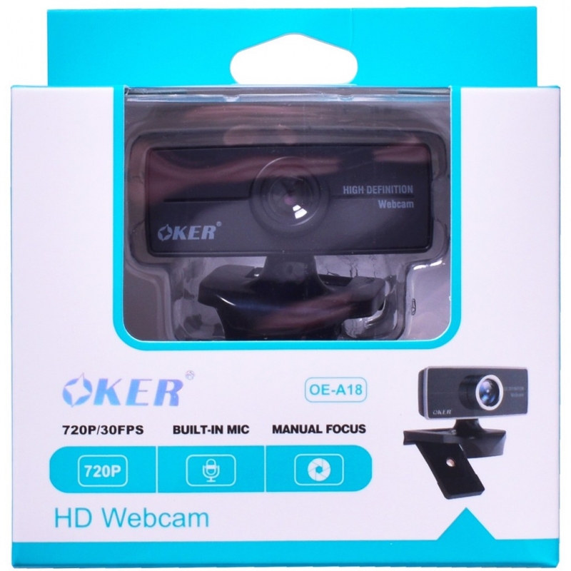 OKER OE-A18 720P Webcam OKER OE-A18 720P Resolution 1280 x 720 Frame rate 30fps กล้องเวปแคม