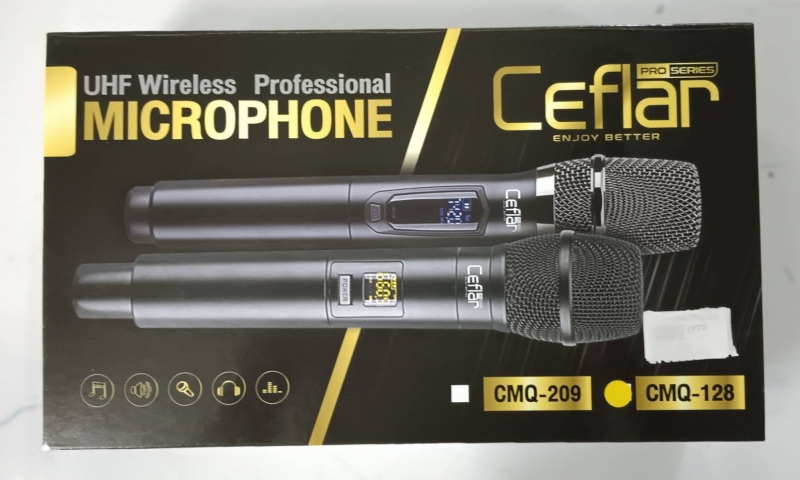 Ceflar CMQ-128 UHF Wireless Professional Microphone/ไมโครโฟนไร้สาย/ไมโครโฟนคู่ กล่องรับสัญญาณ
