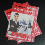 กระดาษโฟโต้ Advanced Premium Photo Paper ขนาด A4 130 แกรม เนื้อมันวาว กันน้ำ glo
