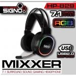 SIGNO HP-829 หูฟังเกมมิ่ง USB 7.1 RGB Gaming Headphone MIXXER BUILT-IN RGB LIGHT