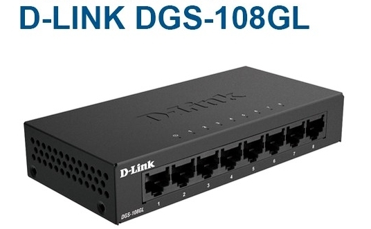 D-LINK DGS-108GL Gigabit Switching Hub 8 Port D-LINK DGS-108GL (5'') Desktop Switch 10/100/1000 Mbps.