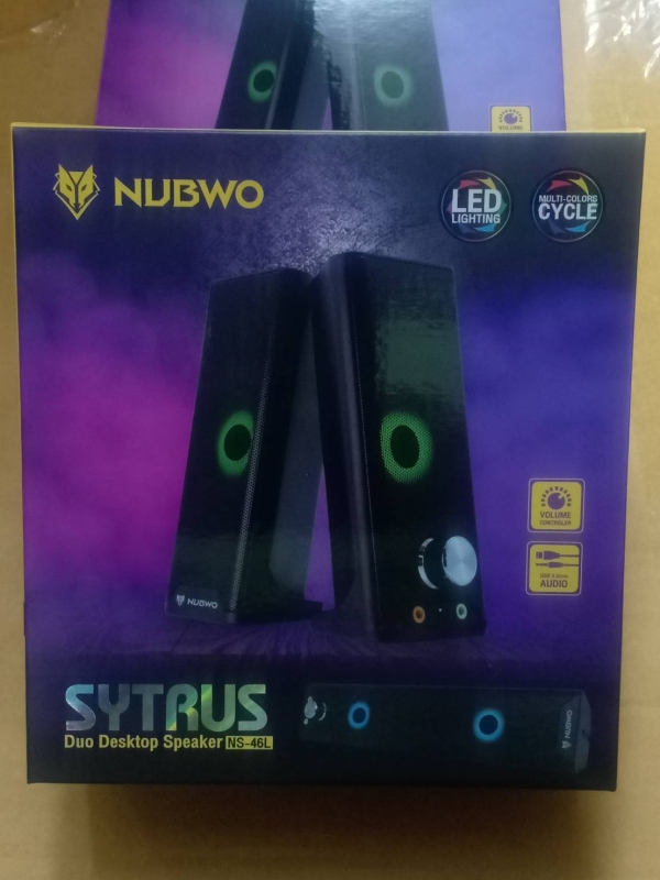 ลำโพง NUBWO NS-46L STYRUS ลำโพงตั้งโต๊ะ ไฟ LED Lighting ลำโพงคอม เสียงแน่น AUDIO Desktop Speaker ประกัน 1 ปี