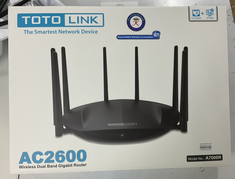 TOTOLINK (A7000R) Router Wireless AC2600 Dual Band Gigabit Lifetime Forever Multiple Wireless Networks for Access Control