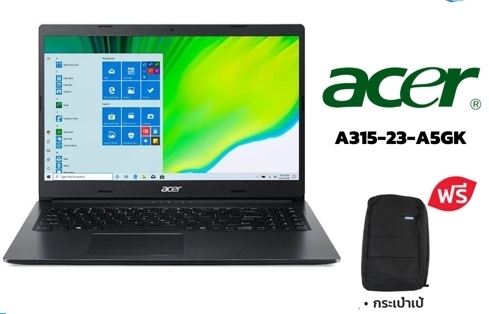 Notebook Acer Aspire A315-23-A5GK/T010 จอ 15.6'ระดับ FHD AMD Athlon 3020e Processor (Charcoal Black) Free กระเป๋า+Mouse Wireless