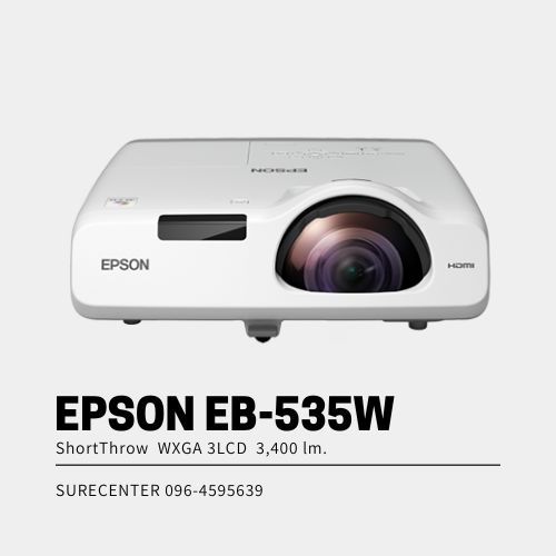 Epson EB-535W ShortThrow WXGA 3LCD Projector (3,400 lumens)